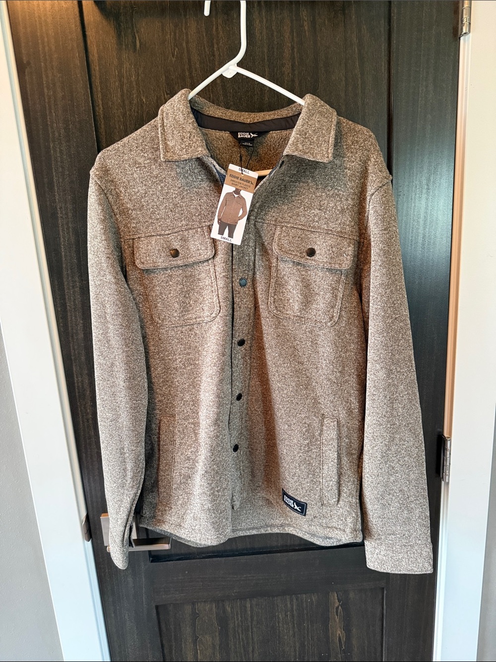 Eddie Bauer Men's Heathered Taupe Shirt Jacket